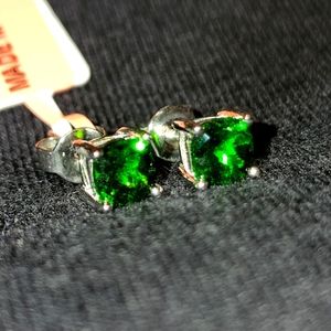 Russian Chrome Diopside earrings 1.25ct 925 sterling silver